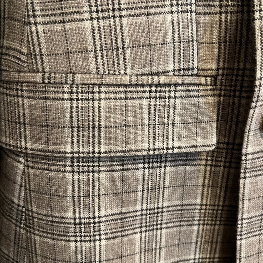 NWT Topman Double Breasted Taupe Plaid Suit, Men's 40R - Picture 7 of 16